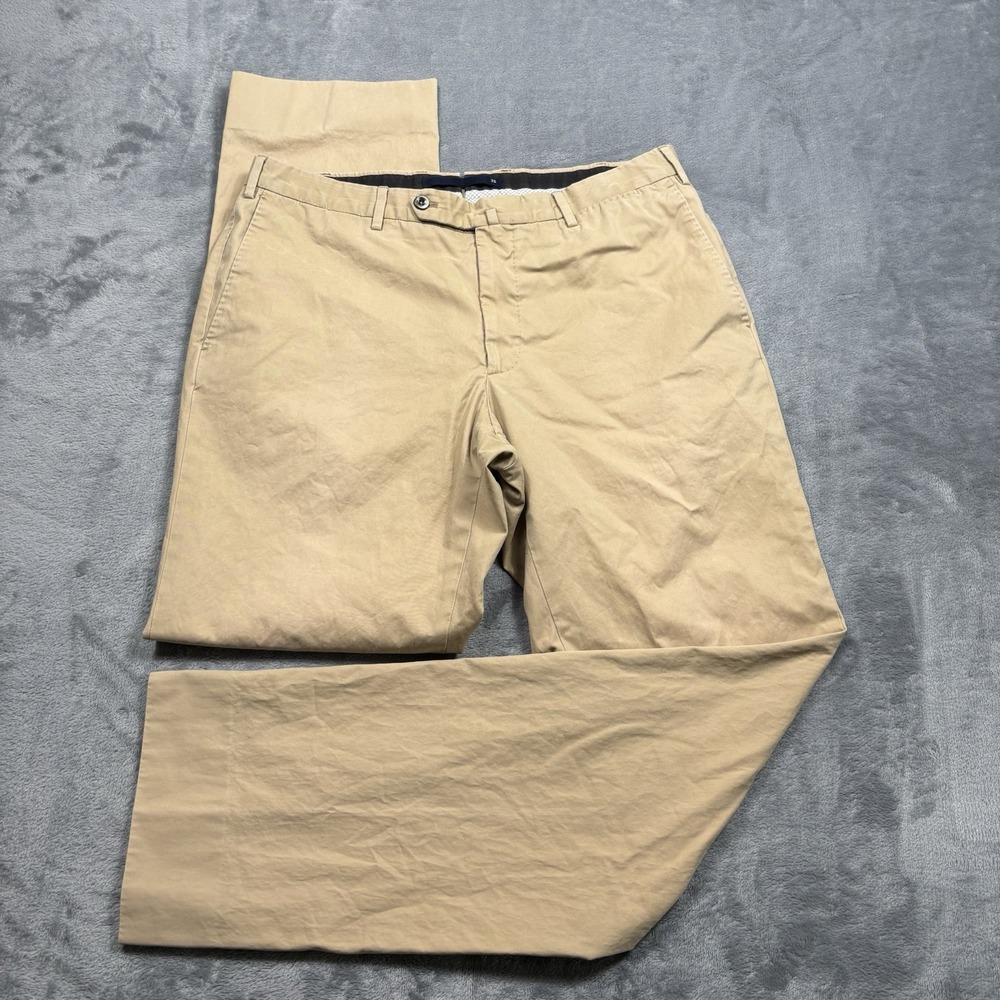INCOTEX 1951 Men's 34x33 Khaki Cotton Chino Pants Slowear Quiet Luxury